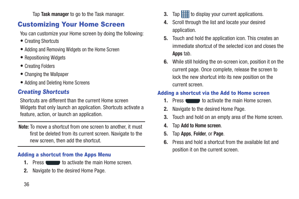 Customizing your home screen | Samsung Galaxy S III User Manual | Page 42 / 232