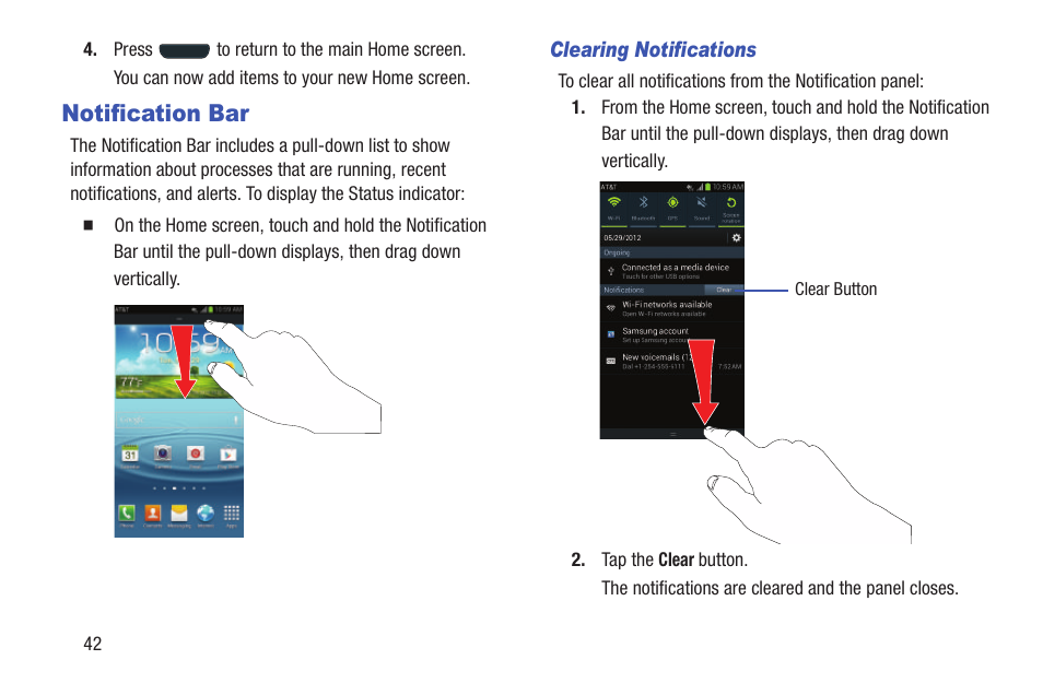 Notification bar | Samsung Galaxy S III User Manual | Page 48 / 232