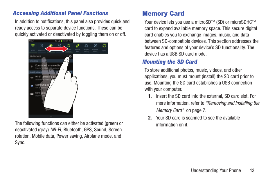 Memory card | Samsung Galaxy S III User Manual | Page 49 / 232