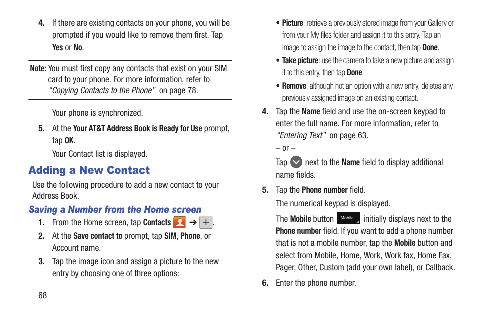 Adding a new contact | Samsung Galaxy S III User Manual | Page 74 / 232