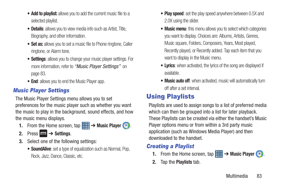 Using playlists | Samsung Galaxy S III User Manual | Page 89 / 232
