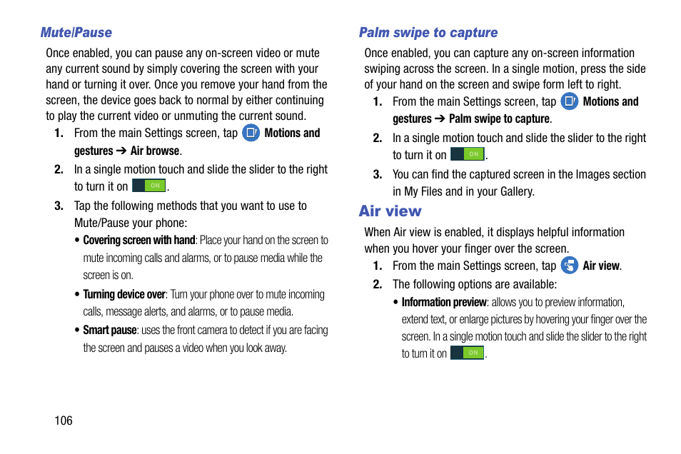 Air view | Samsung galaxy S5 User Manual | Page 114 / 214