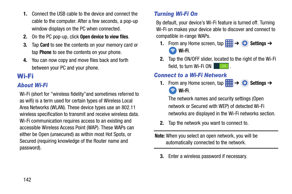 Wi-fi | Samsung galaxy S5 User Manual | Page 150 / 214