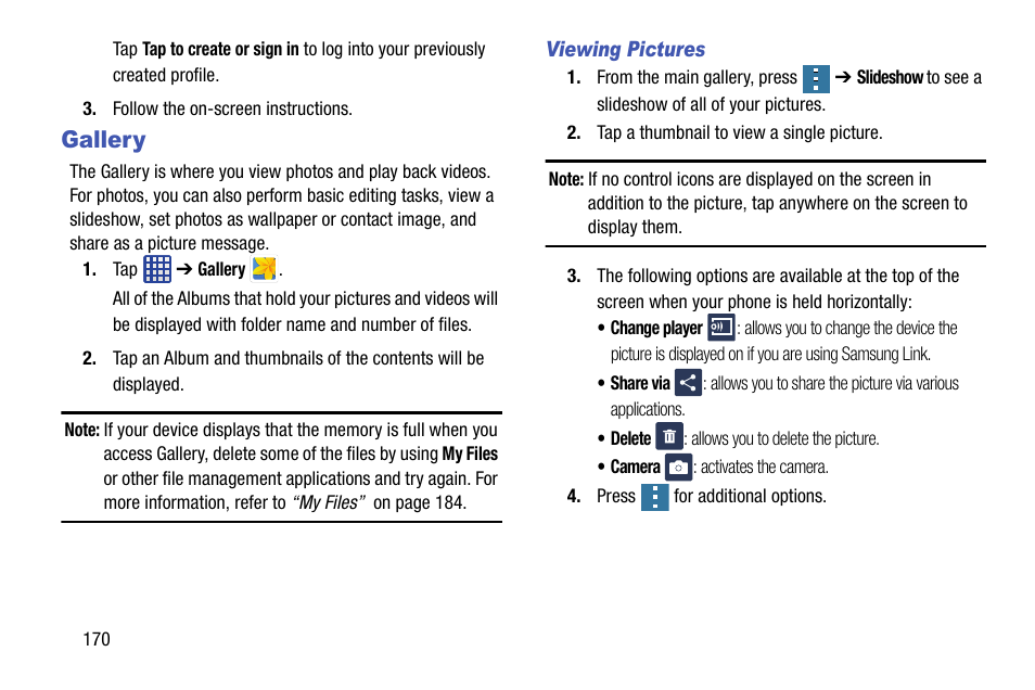 Gallery | Samsung galaxy S5 User Manual | Page 178 / 214