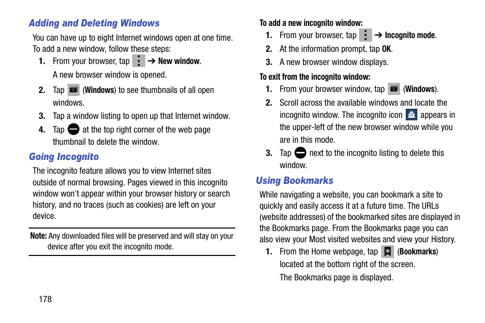 Samsung galaxy S5 User Manual | Page 186 / 214