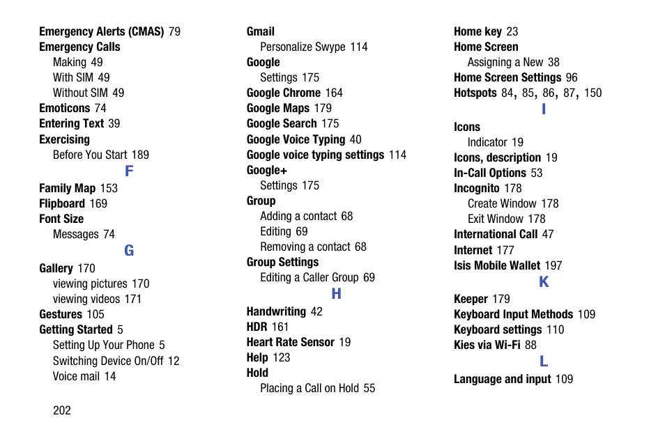 Samsung galaxy S5 User Manual | Page 210 / 214
