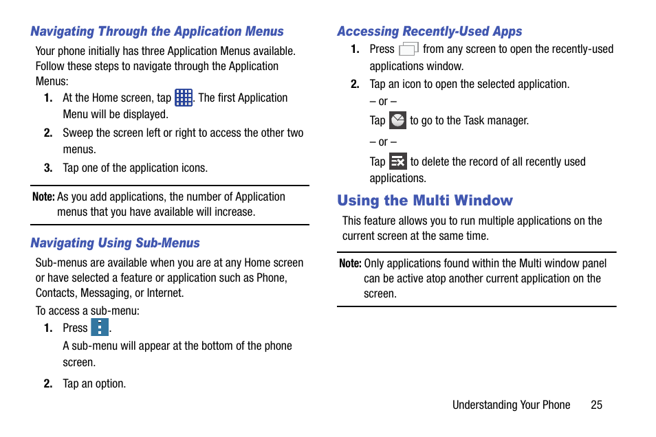 Using the multi window | Samsung galaxy S5 User Manual | Page 33 / 214