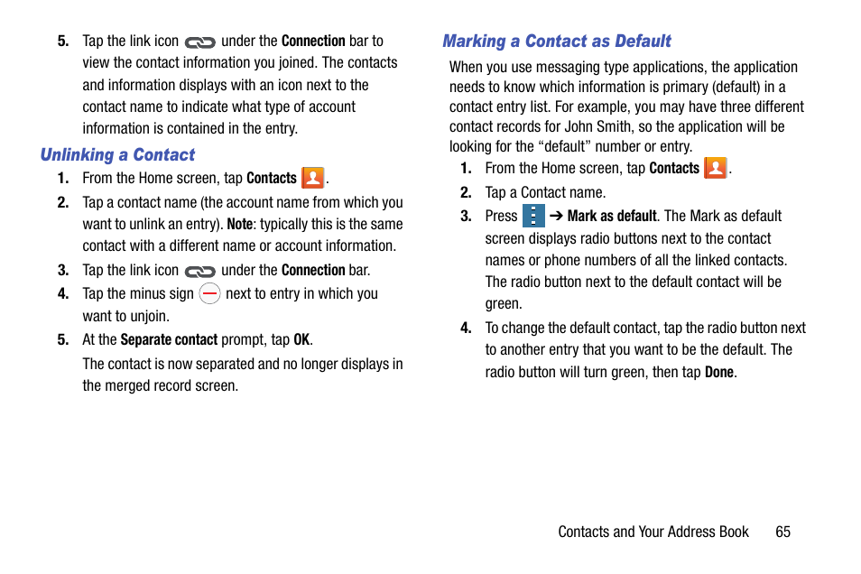 Samsung galaxy S5 User Manual | Page 73 / 214