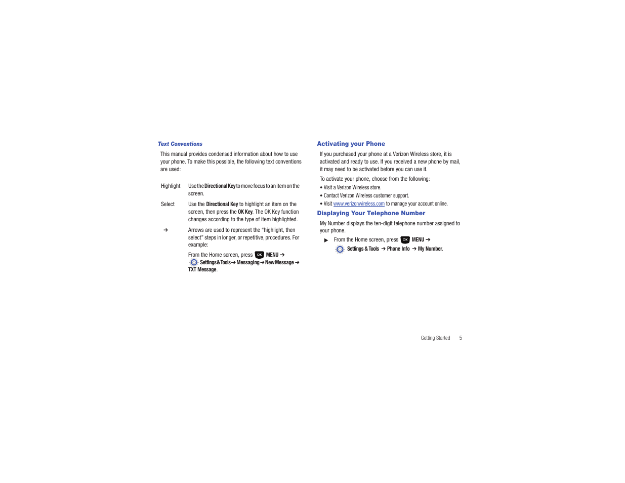 Activating your phone, Displaying your telephone number | Samsung Gusto User Manual | Page 10 / 152
