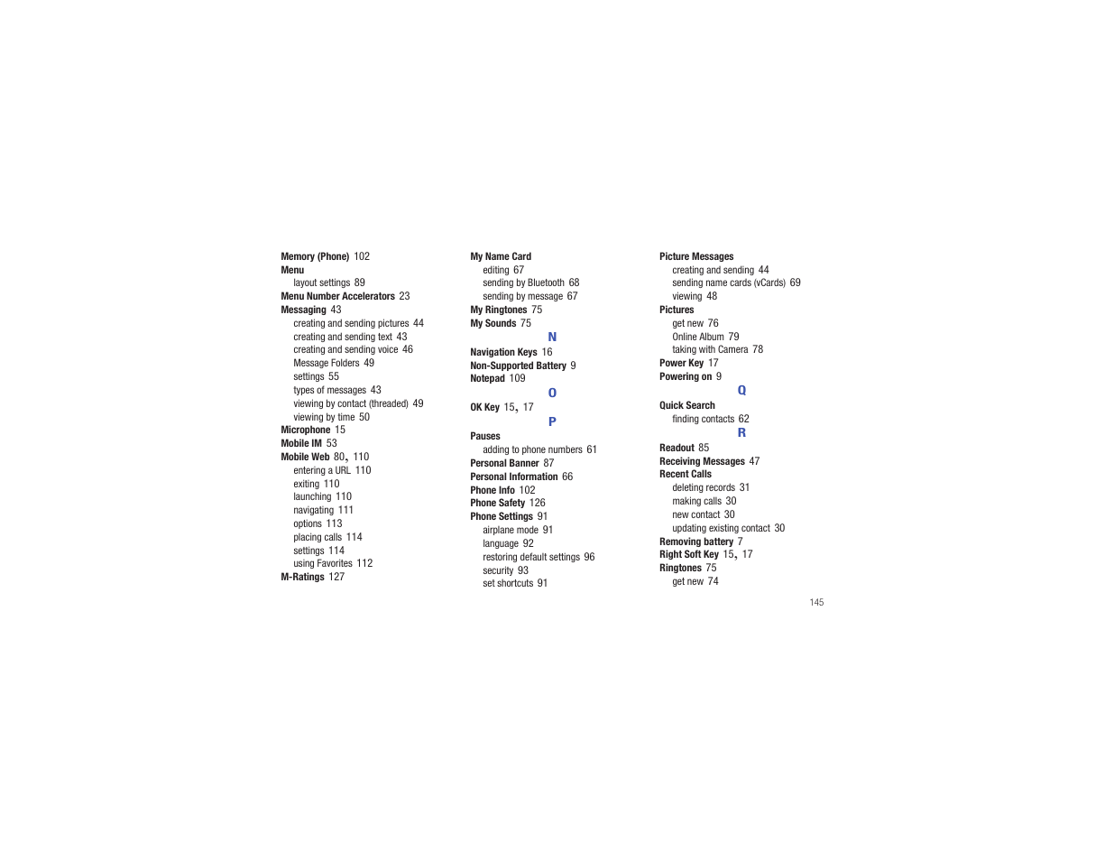 Samsung Gusto User Manual | Page 150 / 152