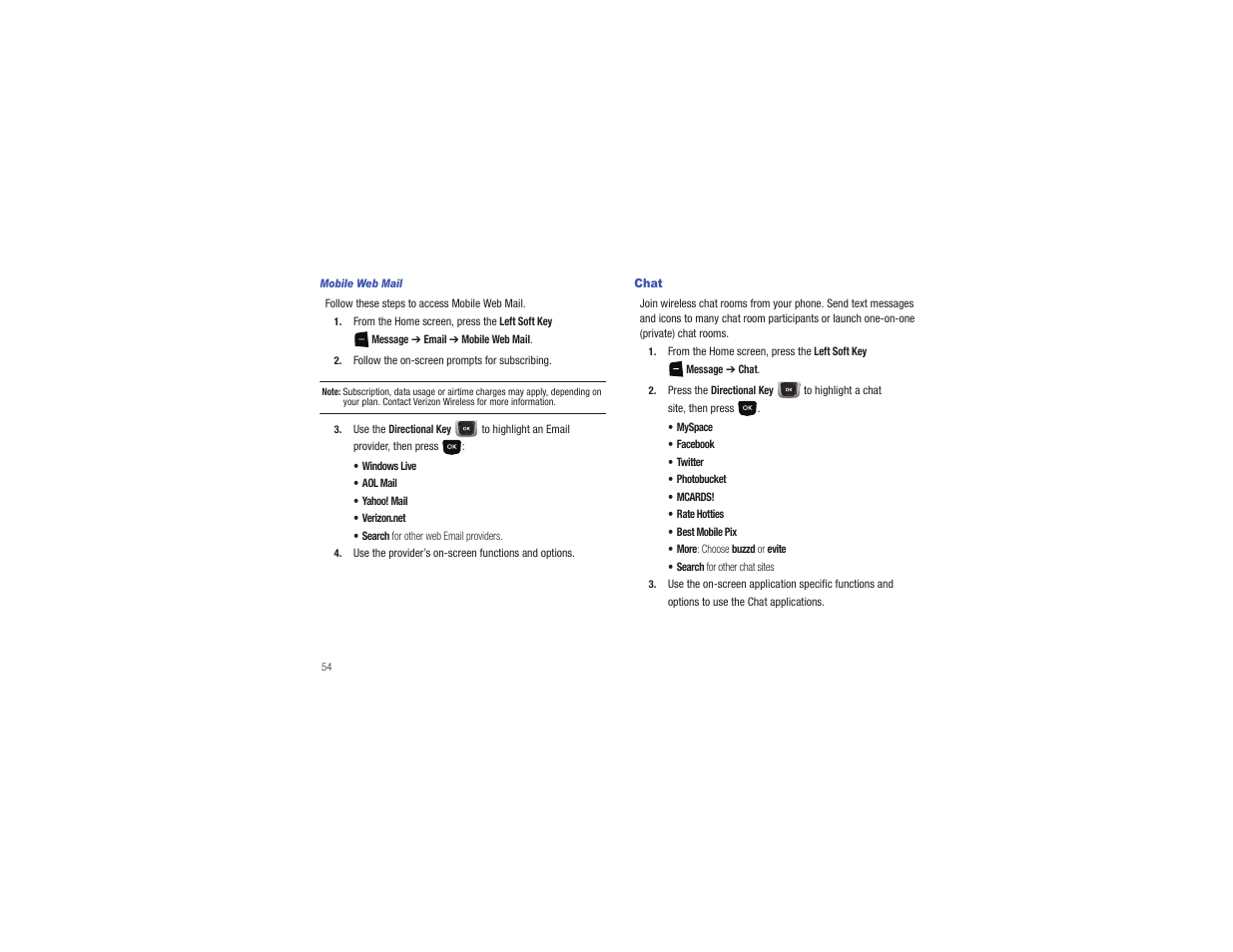 Chat | Samsung Gusto User Manual | Page 59 / 152