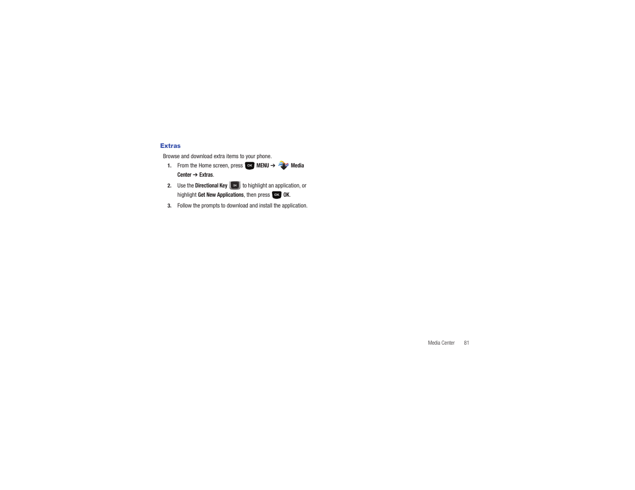 Extras | Samsung Gusto User Manual | Page 86 / 152