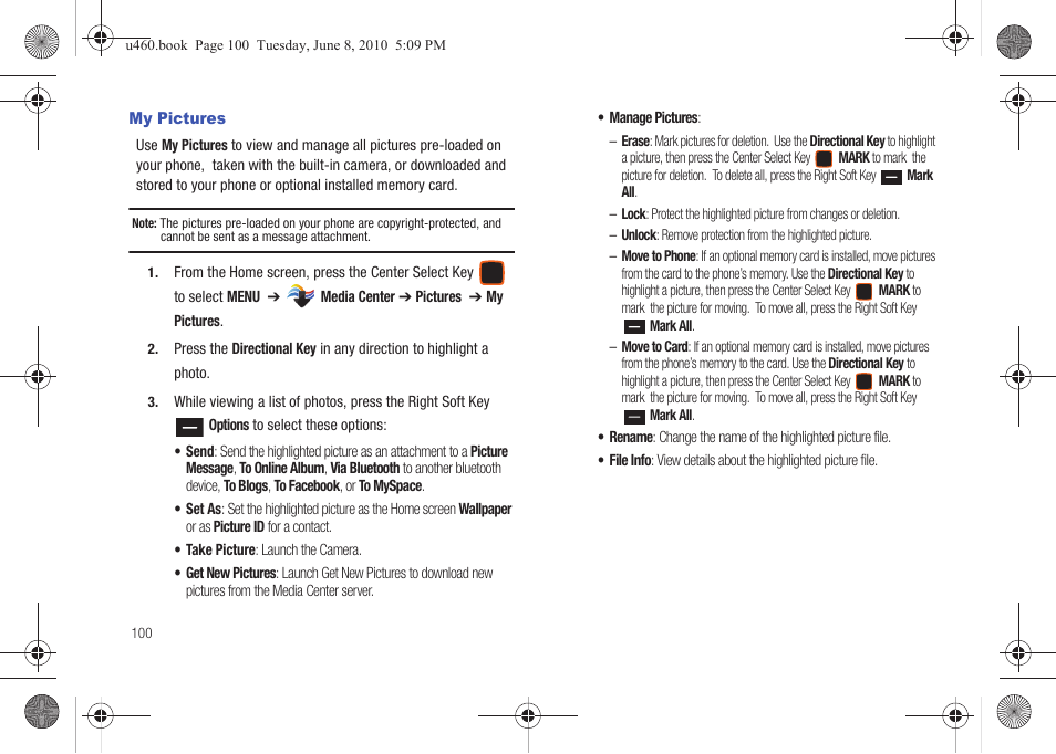 My pictures | Samsung intensity 2 User Manual | Page 105 / 193