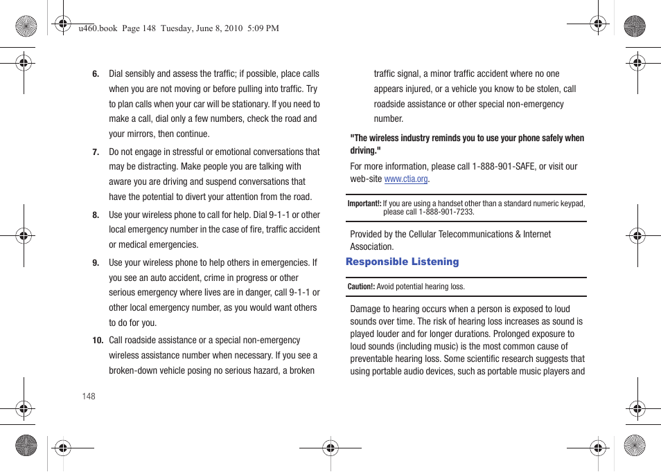 Responsible listening | Samsung intensity 2 User Manual | Page 153 / 193