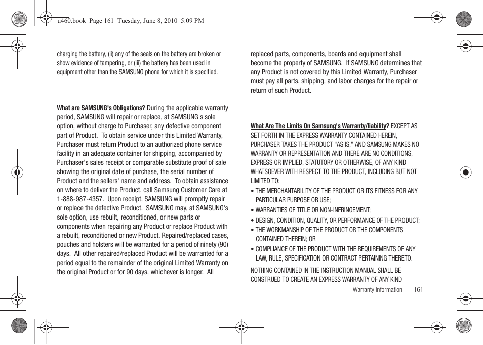 Samsung intensity 2 User Manual | Page 166 / 193