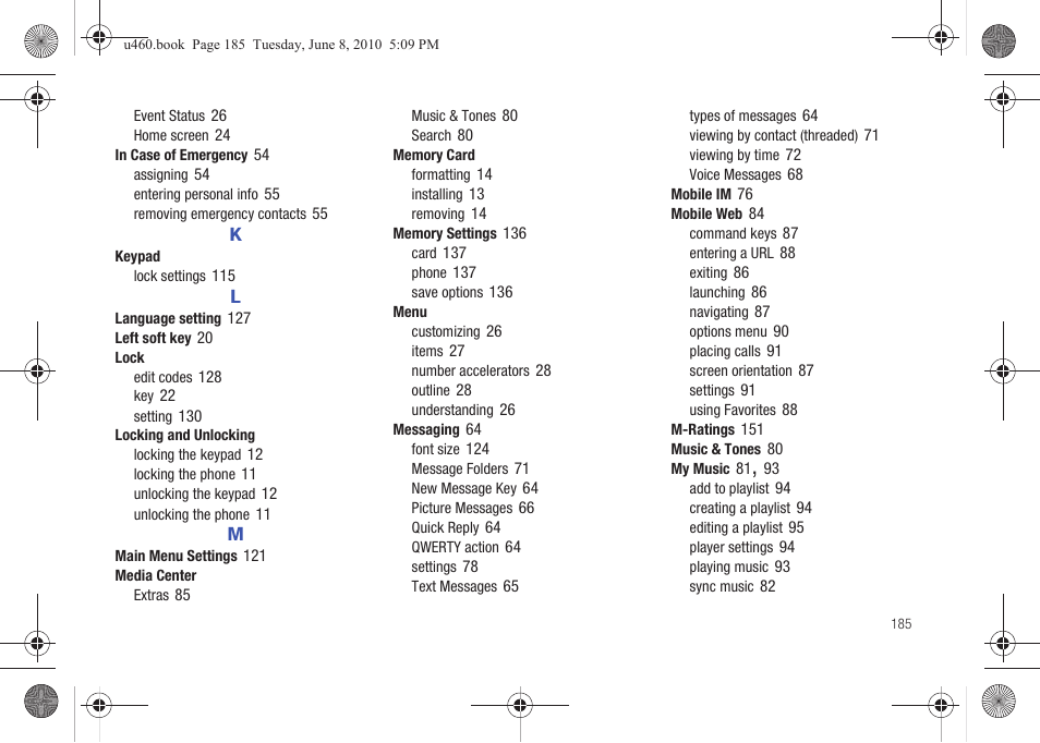 Samsung intensity 2 User Manual | Page 190 / 193