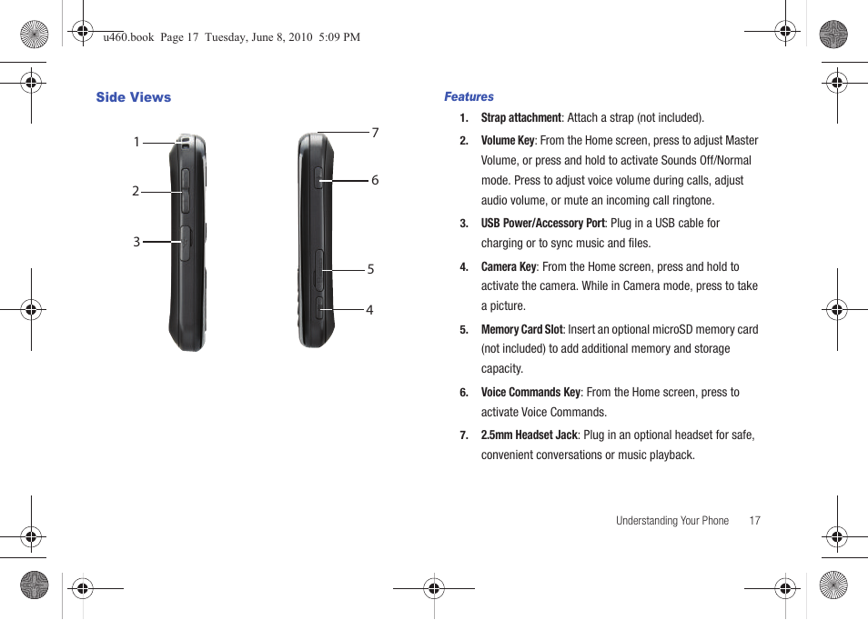 Side views | Samsung intensity 2 User Manual | Page 22 / 193