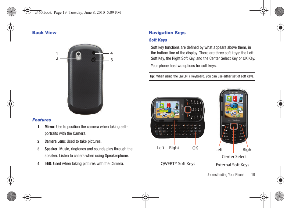 Back view, Navigation keys, Back view navigation keys | Samsung intensity 2 User Manual | Page 24 / 193