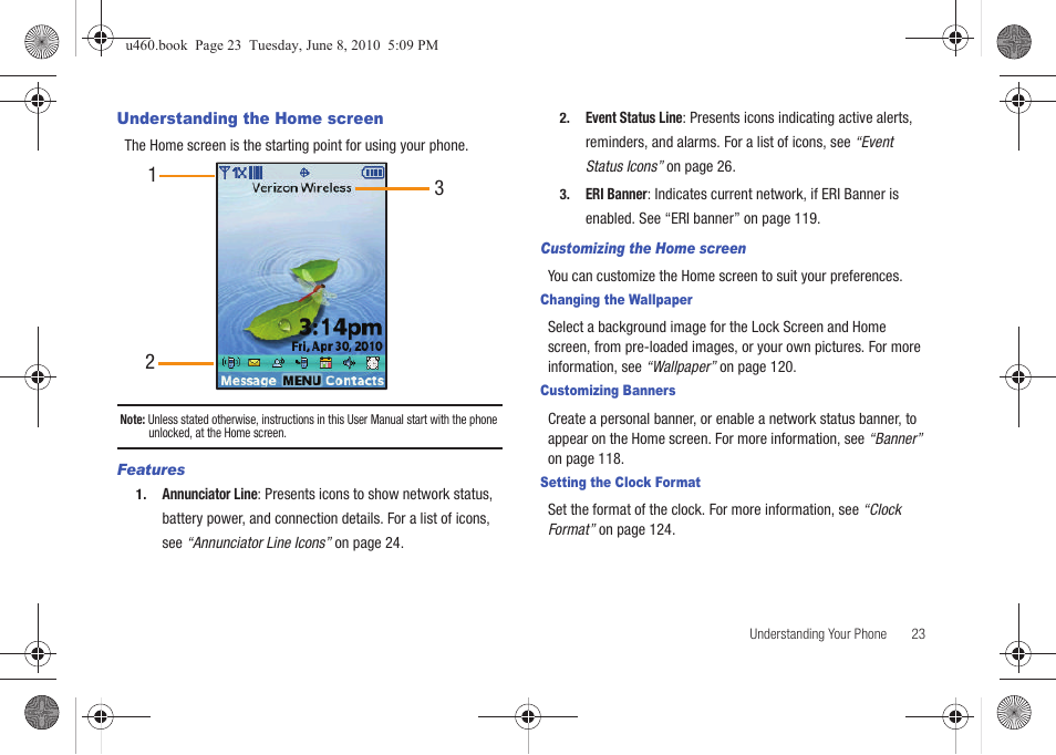 Understanding the home screen | Samsung intensity 2 User Manual | Page 28 / 193