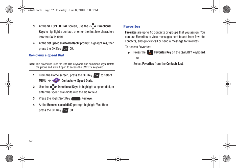 Favorites | Samsung intensity 2 User Manual | Page 57 / 193