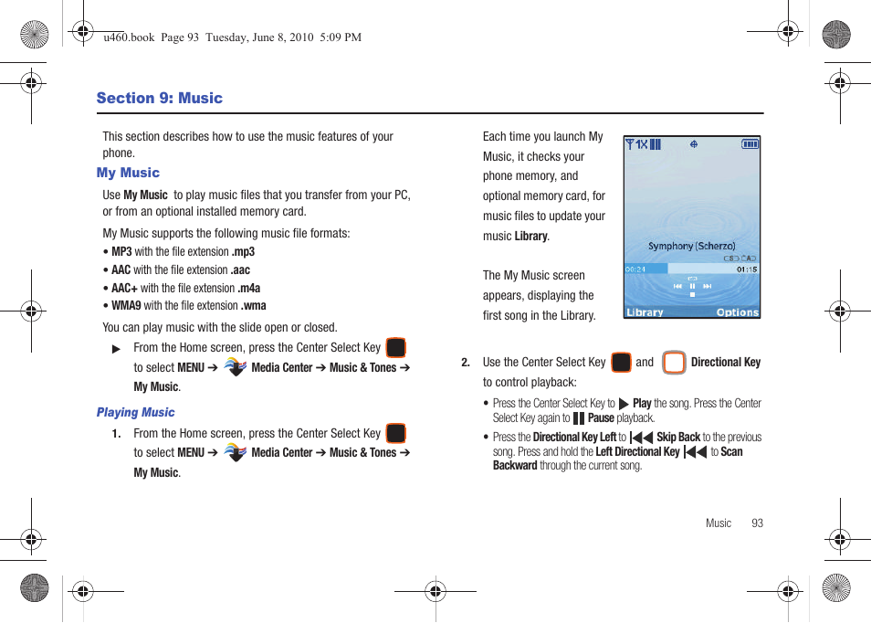 Section 9: music, My music | Samsung intensity 2 User Manual | Page 98 / 193