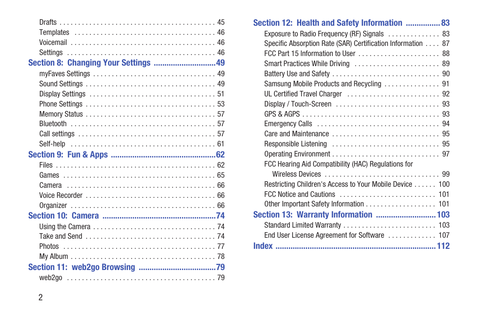 Samsung t139 User Manual | Page 6 / 119