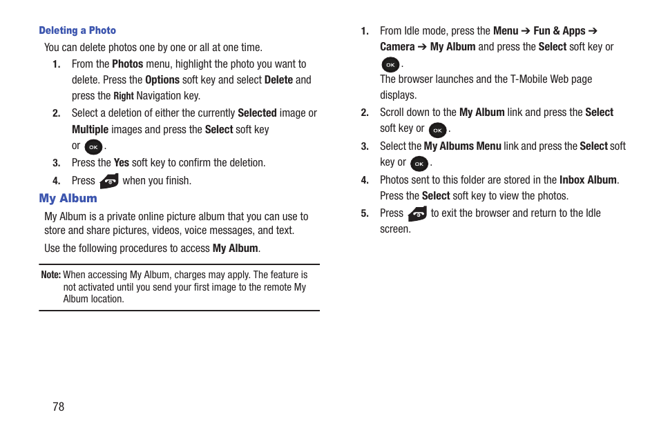 My album | Samsung t139 User Manual | Page 82 / 119