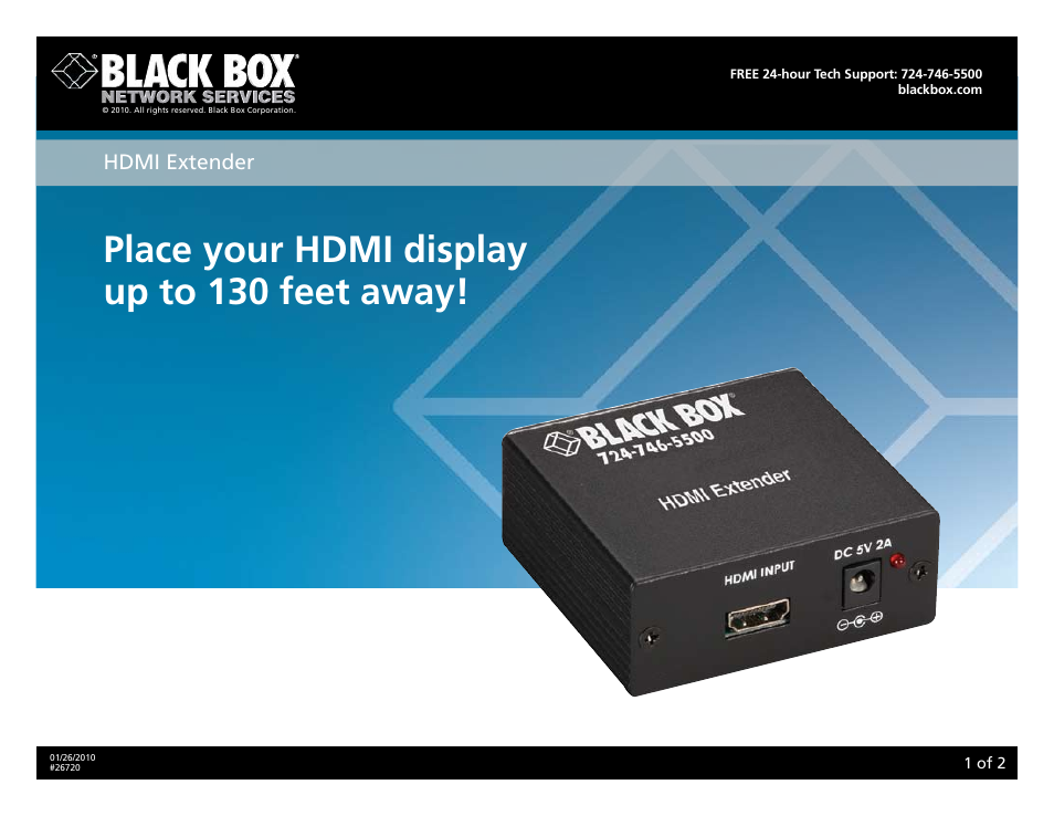 Black Box 26720 User Manual | 2 pages