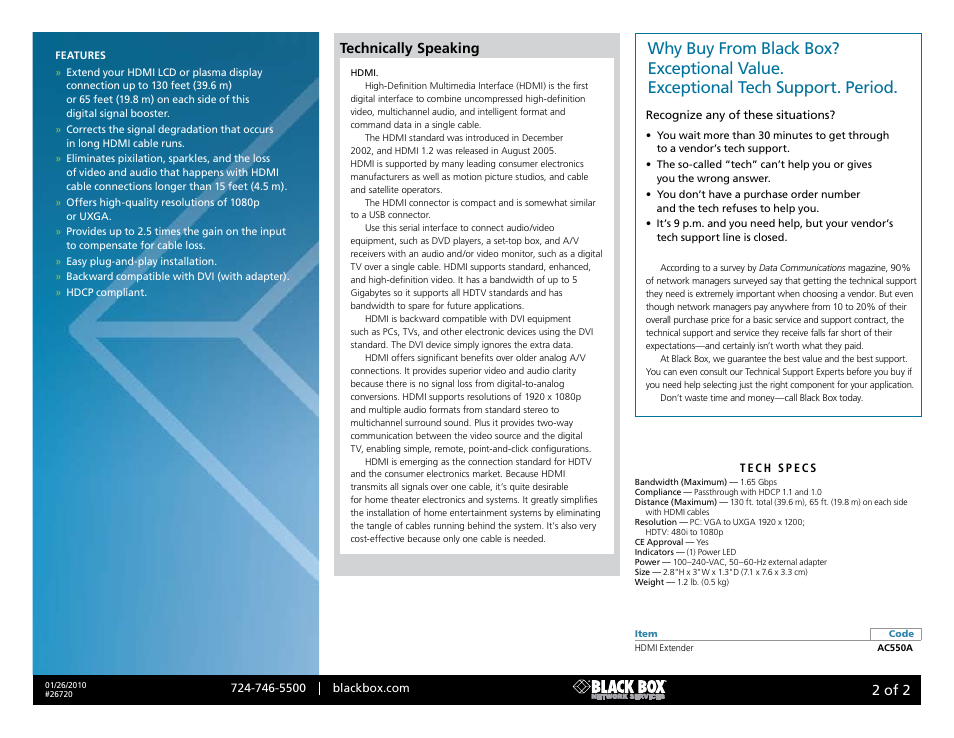 Black box, 2 of 2, Technically speaking | Black Box 26720 User Manual | Page 2 / 2