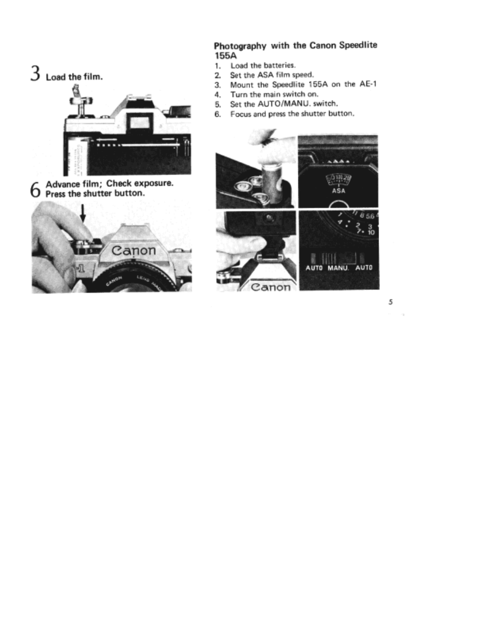 I li'.ll | Canon AE-1 User Manual | Page 11 / 80