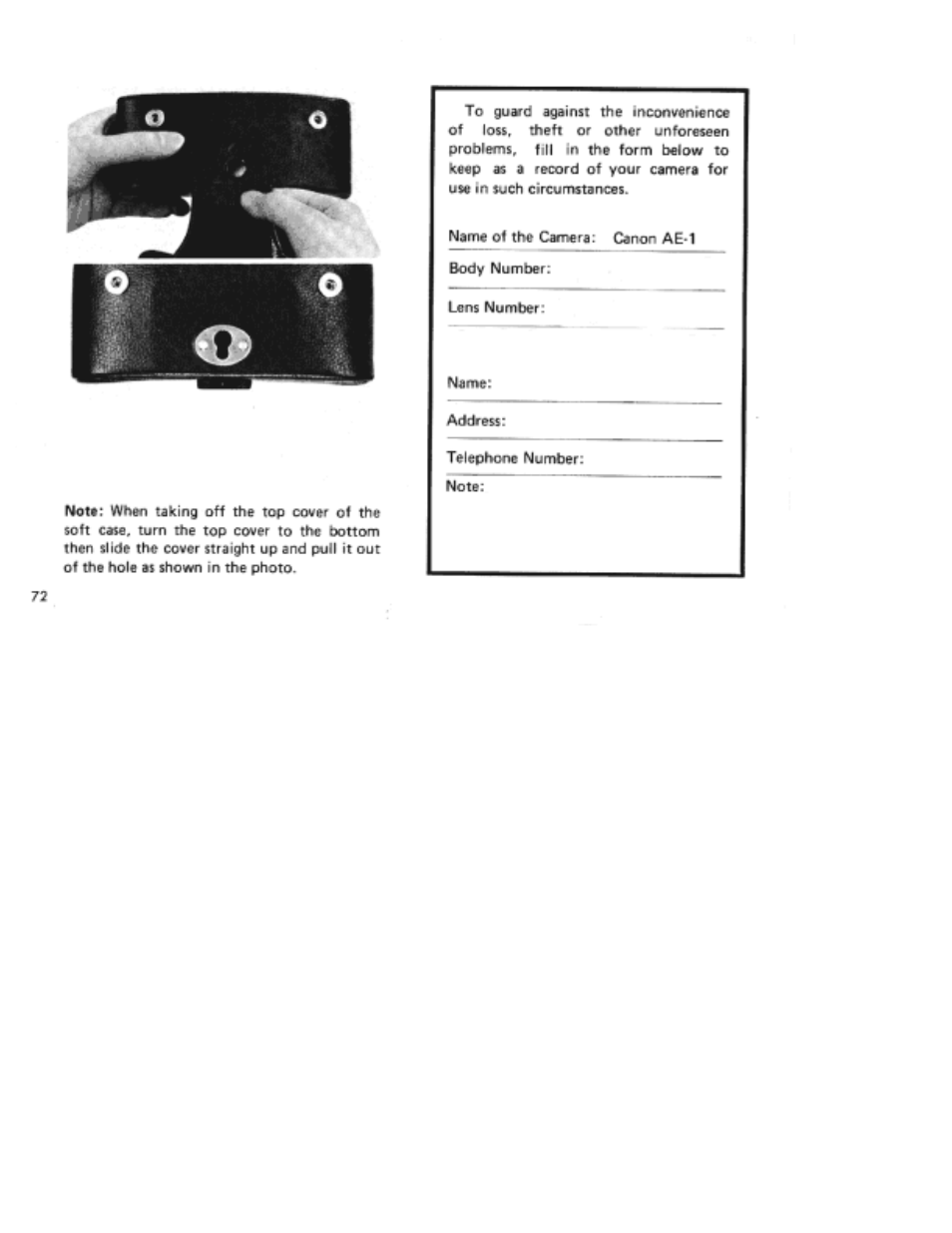 Canon AE-1 User Manual | Page 78 / 80