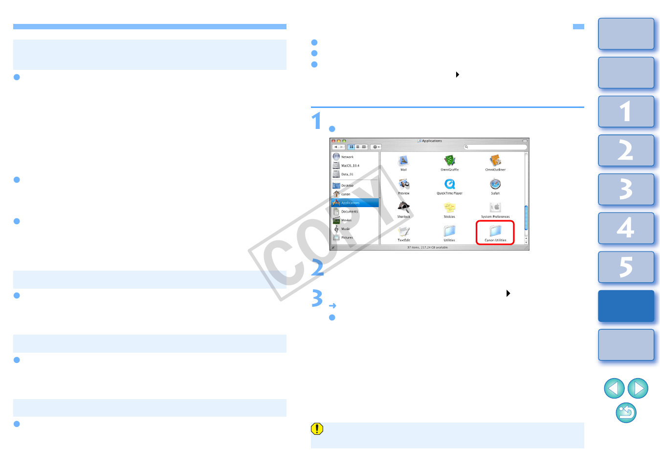 Deleting the software (uninstalling), Cop y | Canon t2i 3.9 for Macintosh User Manual | Page 110 / 132
