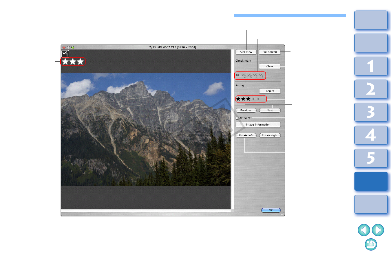 List of quick check window functions, P.117, 7, p.11 | 117, p, P.117), Cop y | Canon t2i 3.9 for Macintosh User Manual | Page 118 / 132