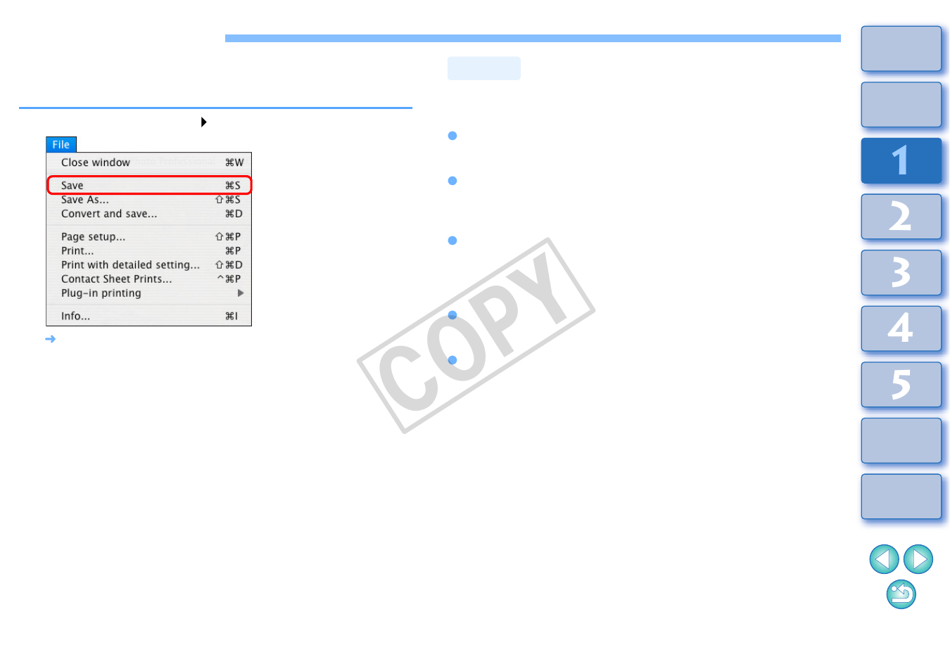 Saving an image, Saving, Cop y | Canon t2i 3.9 for Macintosh User Manual | Page 14 / 132