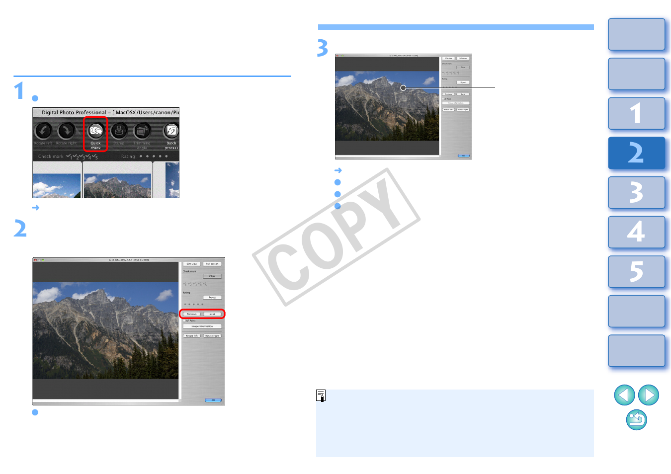 Efficiently checking/sorting images, P.16), Cop y | Canon t2i 3.9 for Macintosh User Manual | Page 17 / 132