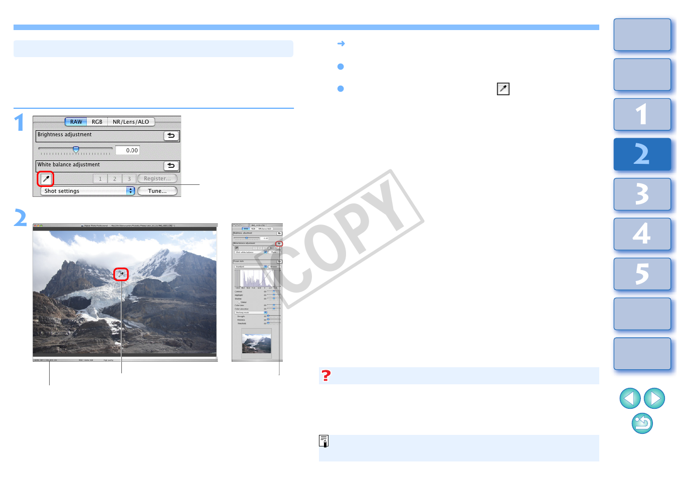 Adjusting color tone using click white balance, P.28), Cop y | Canon t2i 3.9 for Macintosh User Manual | Page 29 / 132
