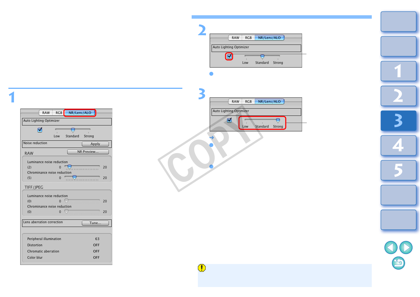 Using the auto lighting optimizer, P.61, Mizer | P.61), Cop y | Canon t2i 3.9 for Macintosh User Manual | Page 62 / 132