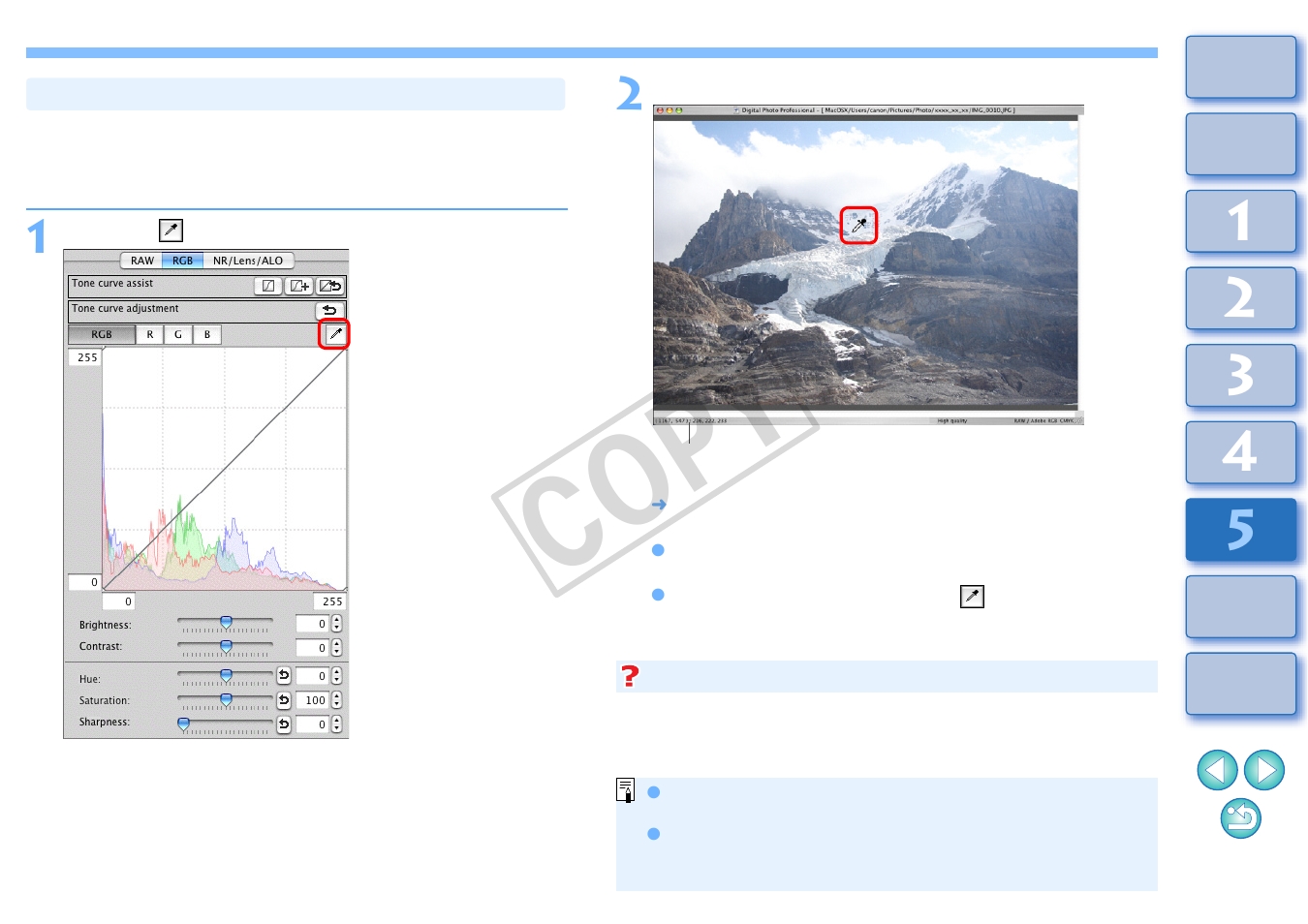 Adjusting color tone using click white balance, Cop y | Canon t2i 3.9 for Macintosh User Manual | Page 94 / 132