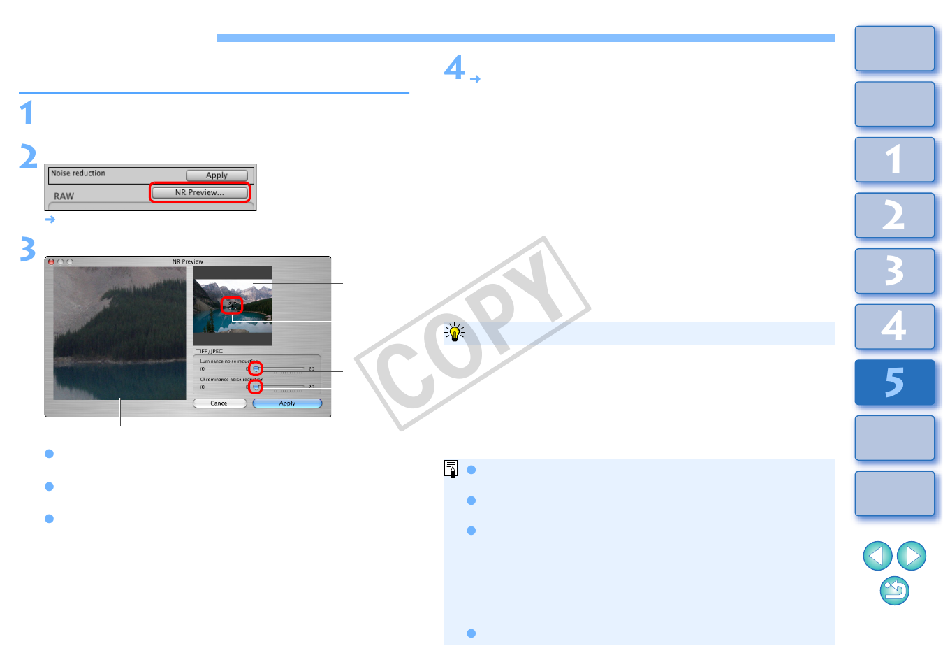 Reducing noise, Cop y | Canon t2i 3.9 for Macintosh User Manual | Page 98 / 132