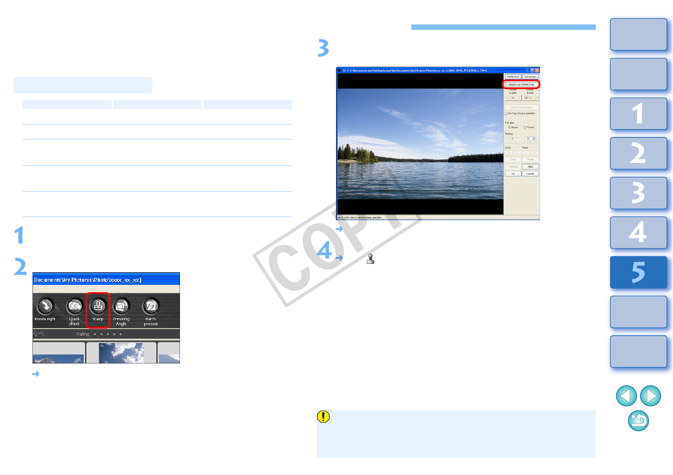 Performing automatic dust erasure processing, P.101, 01 to p.1 | Compatible cameras, Cop y | Canon t2i 3.9 for Windows User Manual | Page 102 / 132
