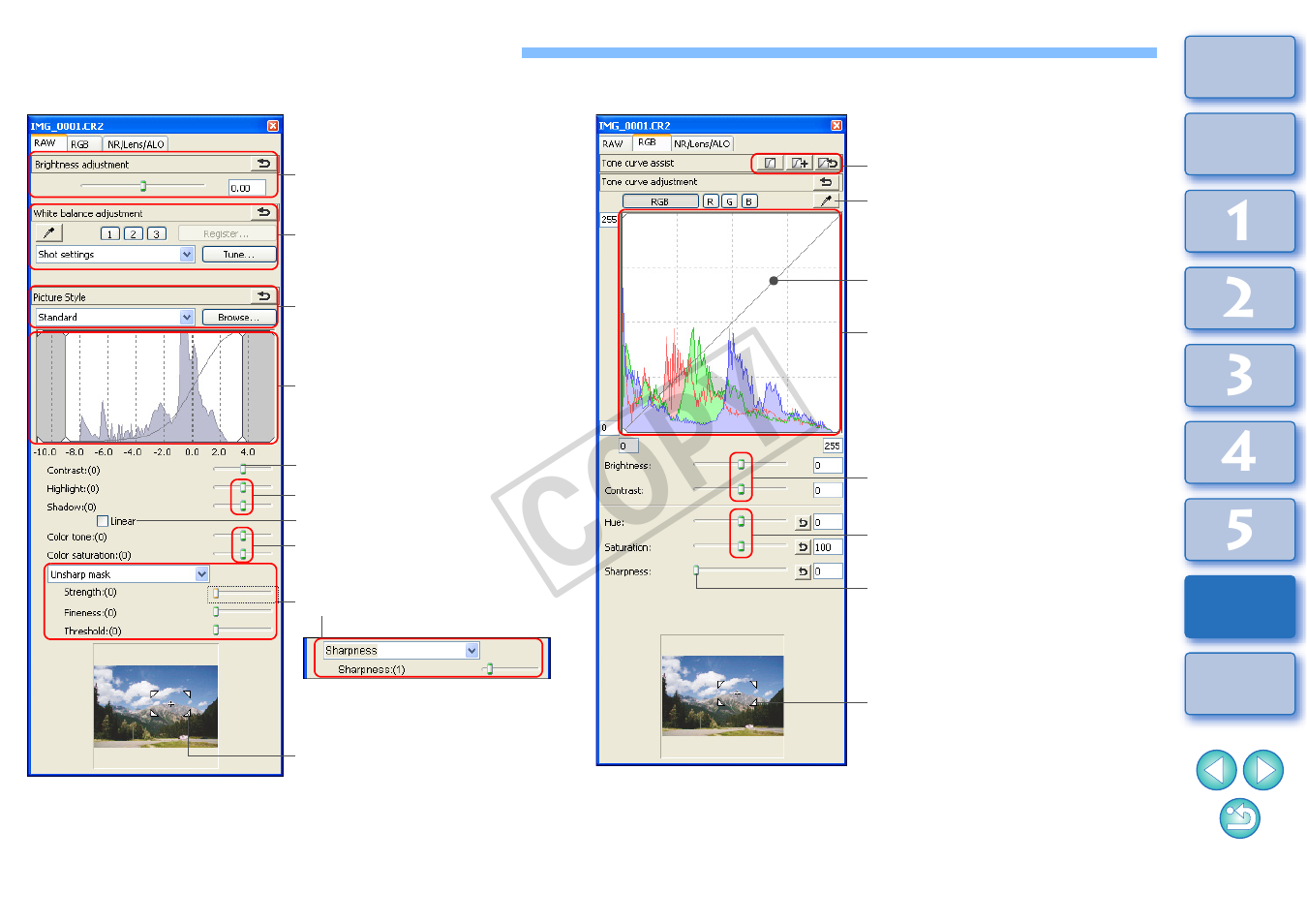 List of tool palette functions, R to, P.114 | Sition, P.114), Alette, Palette, Cop y | Canon t2i 3.9 for Windows User Manual | Page 115 / 132