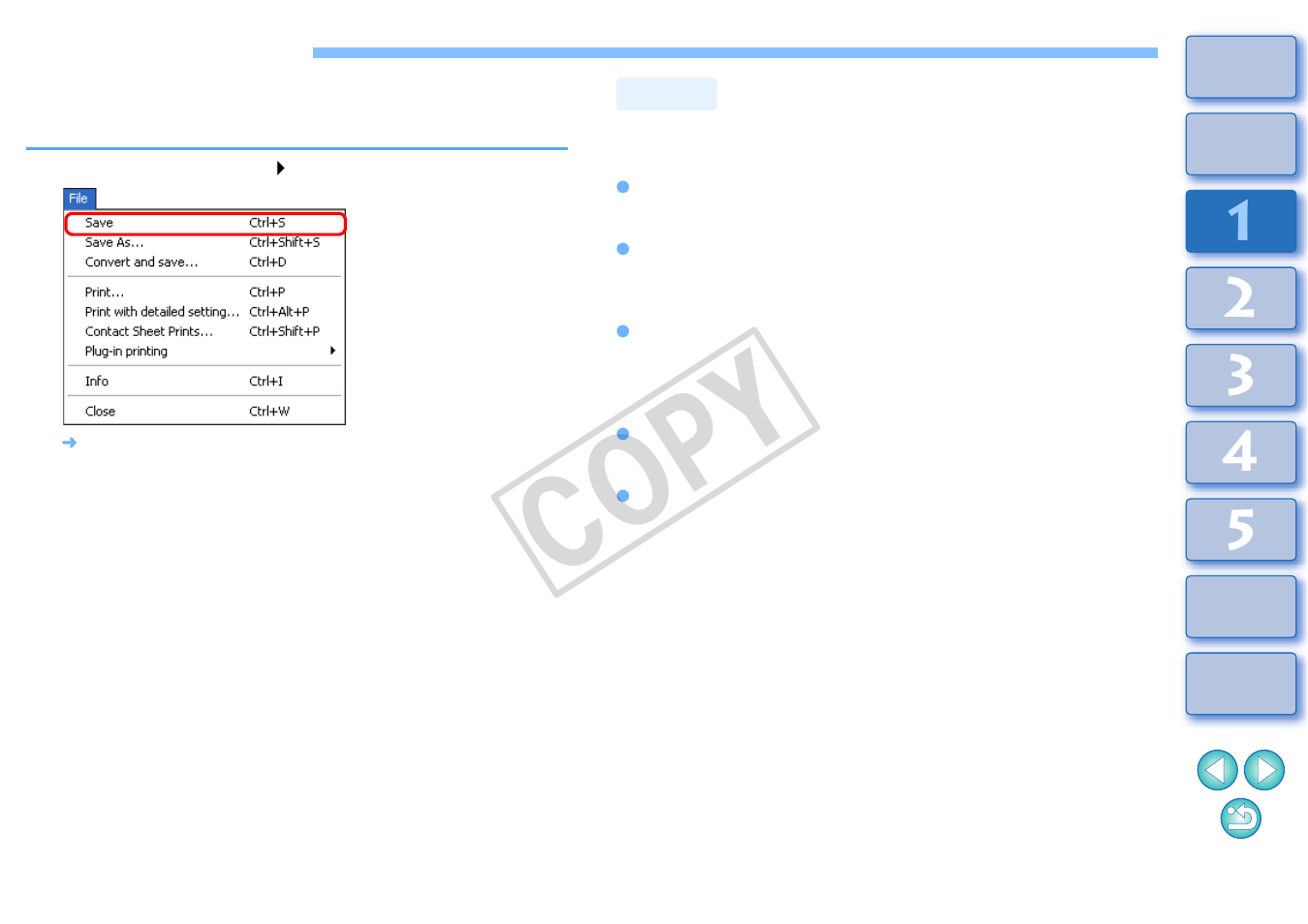 Saving an image, Saving, Cop y | Canon t2i 3.9 for Windows User Manual | Page 14 / 132