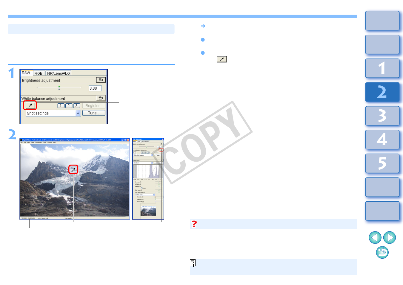 Adjusting color tone using click white balance, P.28), Cop y | Canon t2i 3.9 for Windows User Manual | Page 29 / 132
