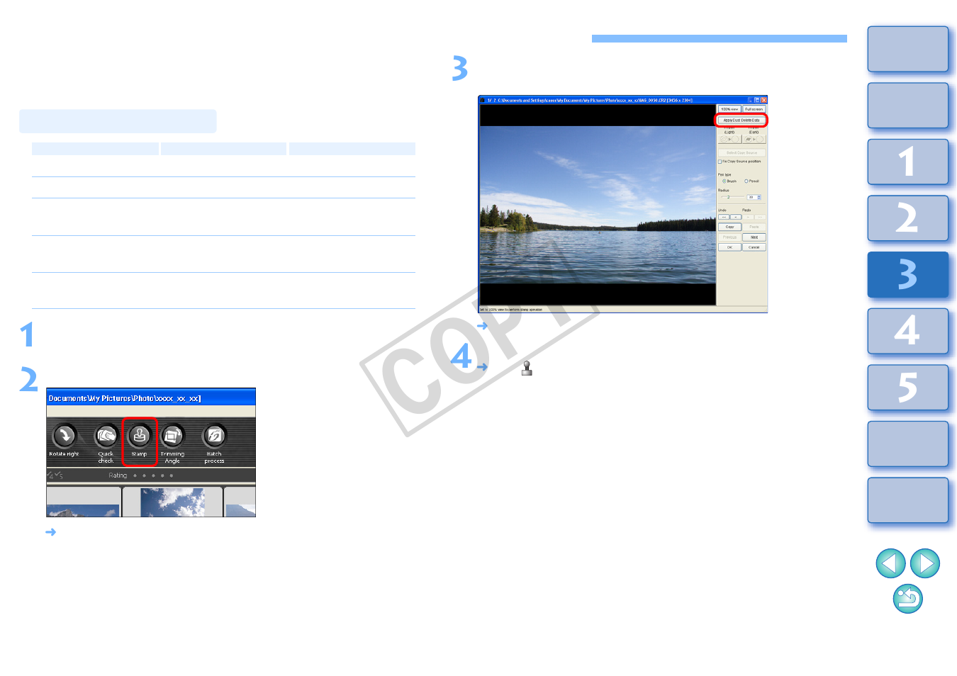 Performing automatic dust erasure processing, P.67, p.69, P.67 to | P.67, P.67 to p, Compatible cameras, Cop y | Canon t2i 3.9 for Windows User Manual | Page 68 / 132