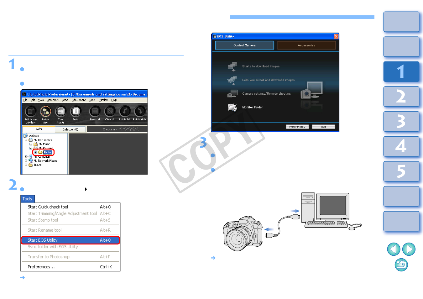 Downloading an image to your computer, Cop y | Canon t2i 3.9 for Windows User Manual | Page 8 / 132