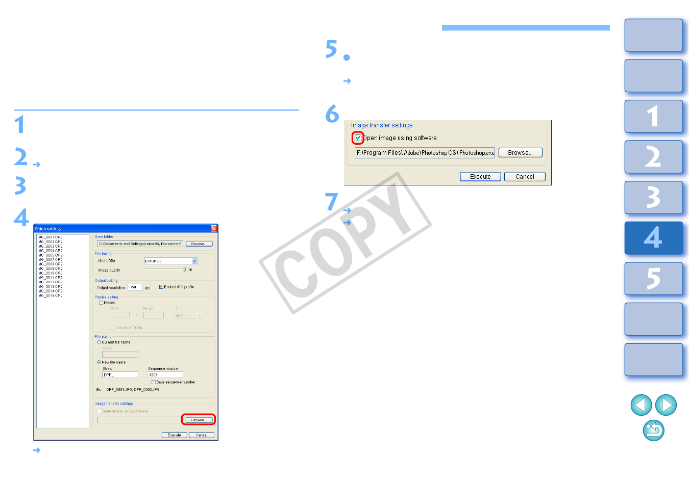 Batch transfer images to image editing software, Fer to, P.87 | Cop y | Canon t2i 3.9 for Windows User Manual | Page 88 / 132