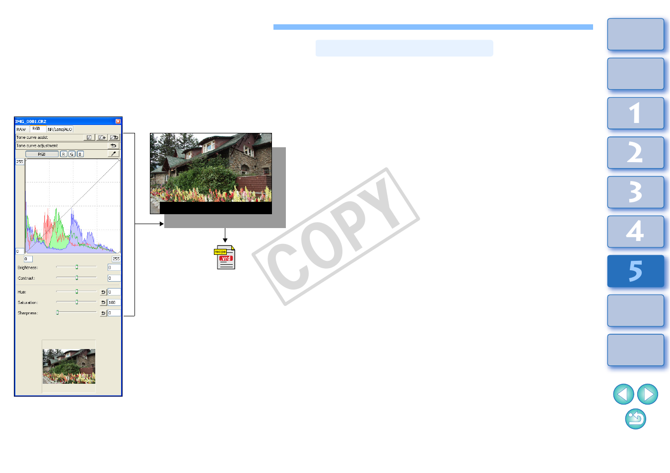 Editing jpeg and tiff images, P.90, P.90) | About the rgb tool palette, Cop y | Canon t2i 3.9 for Windows User Manual | Page 91 / 132