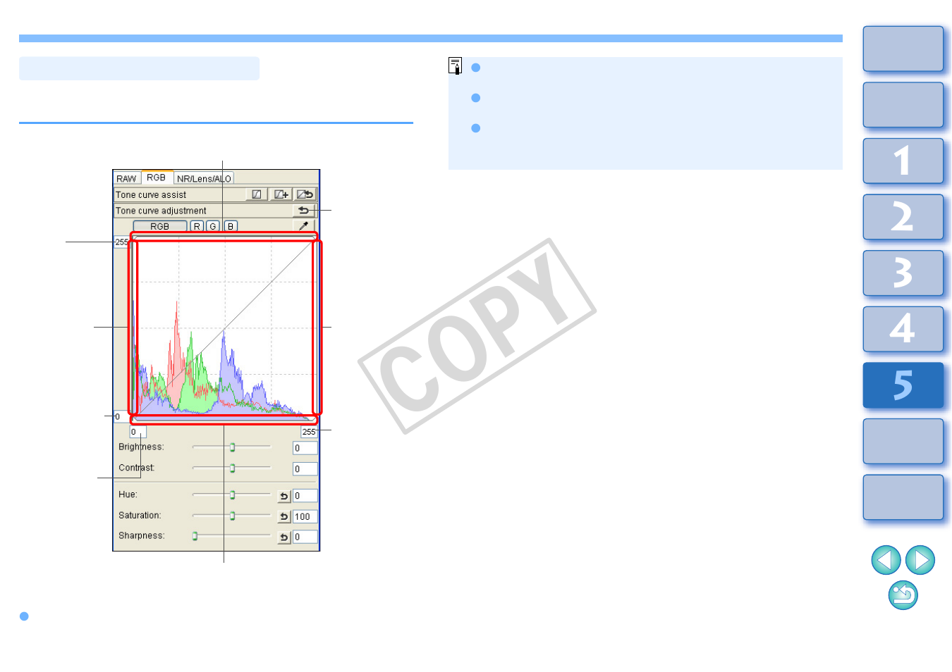 Adjusting dynamic range, Cop y | Canon t2i 3.9 for Windows User Manual | Page 97 / 132