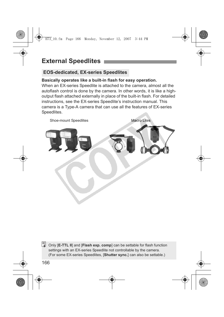 External speedlites | Canon EOS Rebel xsi User Manual | Page 166 / 196