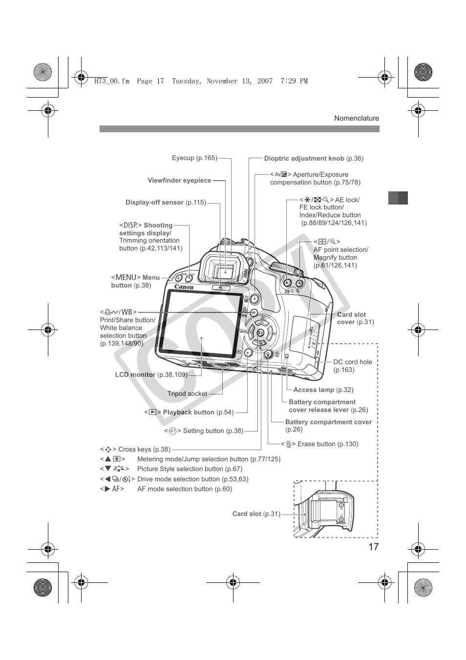 Canon EOS Rebel xsi User Manual | Page 17 / 196